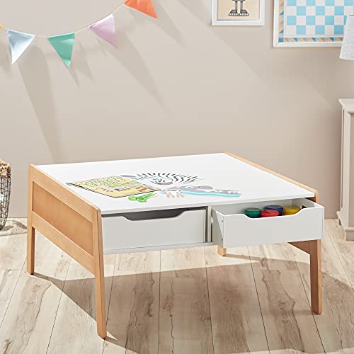 Melissa & Doug Wooden Art & Activity Table With Bins - Wooden Kids Activity Table, Kids Art Table With Storage,White #TOP2
