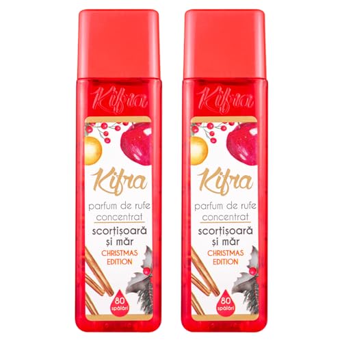 Christmas Edition Concentrated Laundry Fragrance 200ml 80 Washing Cycles - Long Lasting Perfume Fabric Conditioner Highly-Concentrated Formula Soft & Refreshed Compartment - Pack of 2