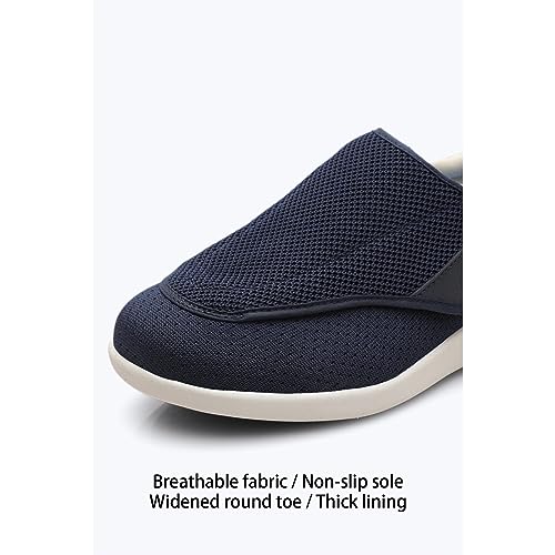 Sapatos femininos de largura extra larga para diabéticos, leve, respirável, ajustável, edema de idos