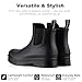 Planone Wide Width Short Rain Boots Women Fashion Waterproof Chelsea Boots for Women Matte Outdoor Garden Shoes Ankle Muck Boots for Ladies Non Slip Work Shoes Rubber Boots with Premium Comfort Insole