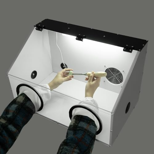 Fully Enclosed Electric Grinding Table Polisher, Acrylic Cover Dust Box, Transparent Dust Box Acrylic Cover with Led Light and Blower, for Polishing Machine