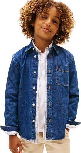 Chemise L/S Garçon Tommy Hilfiger bleu ciel vêtement manches longues