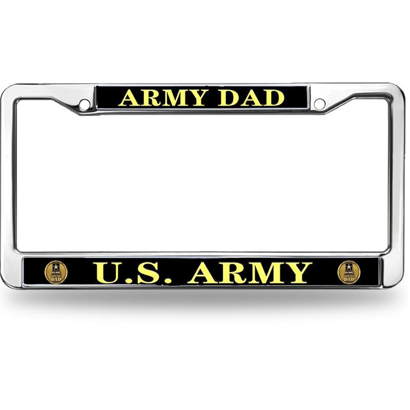 Image of Army Mom Pride License Plate Frame Patriotic US Army US Flag Weather-Proof License Plate Frame United States Army