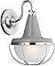 Feiss OL14002HGG/PN 1-Bulb High Outdoor Lantern, Gloss Gray/Polished Nickel Finish