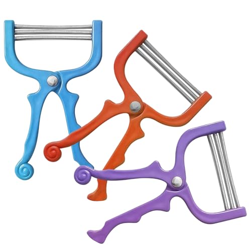 MUCKLILY Depiladora Facial Portátil 3 Piezas Resorte Indoloro para Mujer y Hombre Herramienta de Depilación sin Químicos Colores Rojo Violeta y Azul Adecuado para Frente Mejillas y