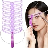Seiunn 眉毛テンプレート（8種セット）眉書き ストラップ付き 眉毛ステンシル 眉毛 型 まゆげかき 眉毛メイクツール 眉毛カット 簡単 綺麗 左右対称 美人眉 男女兼用 美容ツール 初心者用 パープル