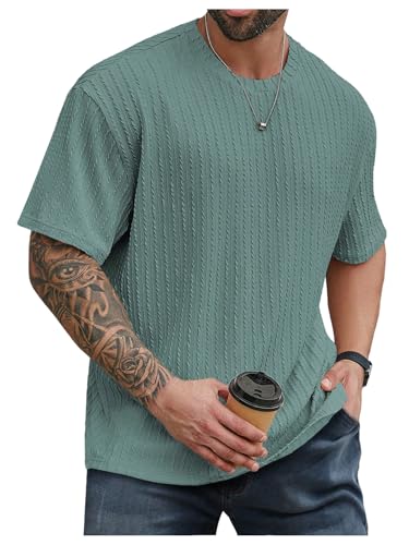 Men's Big and Tall Shirts Textured Knit Tshirt Shirts Casual