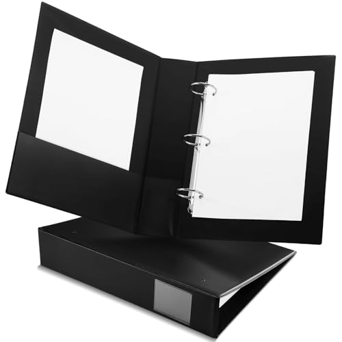 Humyoun 2 Pack Legal Size 3 Ring Binder with 2 Pockets, 2 Inch Round Rings Black Binder, Holds 8.5