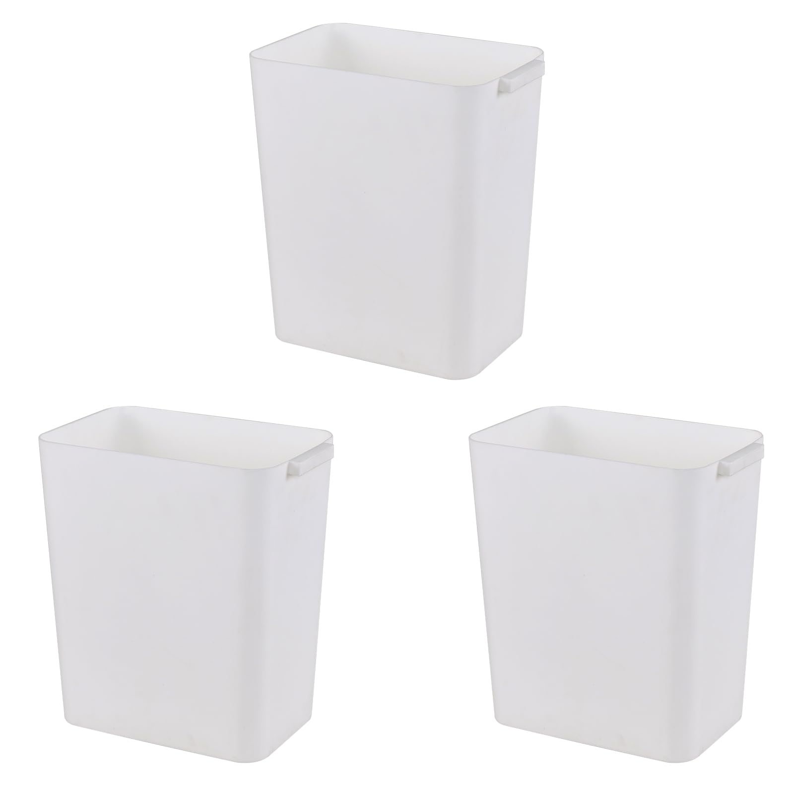 3 Pack 4 5 Gallon Slim Plastic Trash Can Open Top Garbahe Bin Wastebasket White