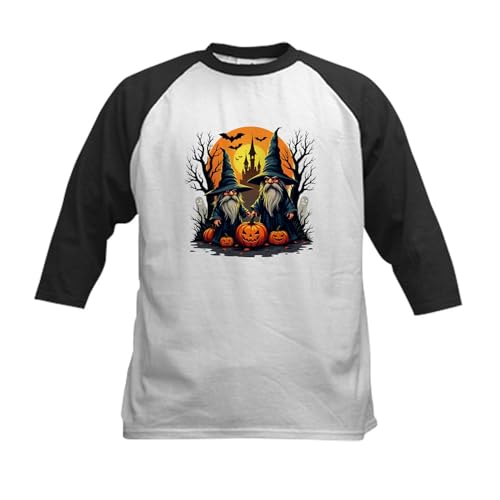 CafePress Halloween Pumpkin Kids Baseball T Shirt Kids Cotton Baseball Jersey, 3/4 Raglan Sleeve Shirt