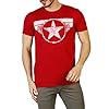 Marvel Men's Captain America Shield Logo T Shirt, Heather Navy, XL UK #1