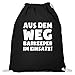 shirt-o-magic Bartender: Barkeeper im Einsatz - Baumwoll Gymsac -37cm-46cm-Schwarz