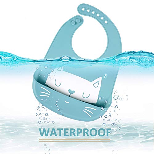 Yingjee Baby Bibs Silicone Bibs 3Pcs For Feeding And Adjustable Waterproof Bibs With Food Crumb Catcher Pocket Soft Easily To Clean Bibs For Toddlers #TOP1