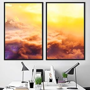 signwin 2 Piece Framed Canvas Wall Art Colorful...