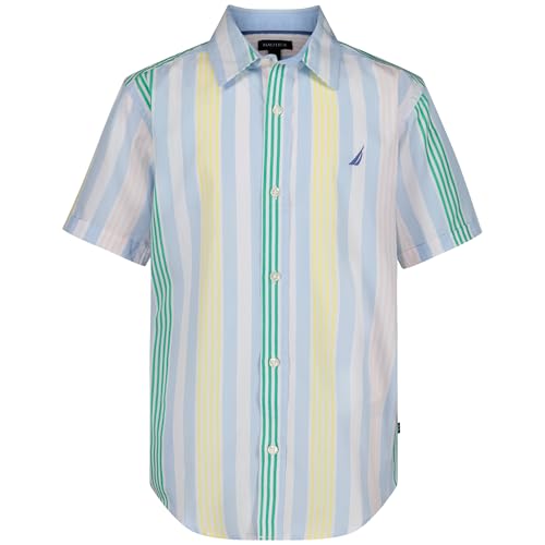 Image of Nautica Boys Short Sleeve Woven Button-Down Shirt. Light Weight & Breathable