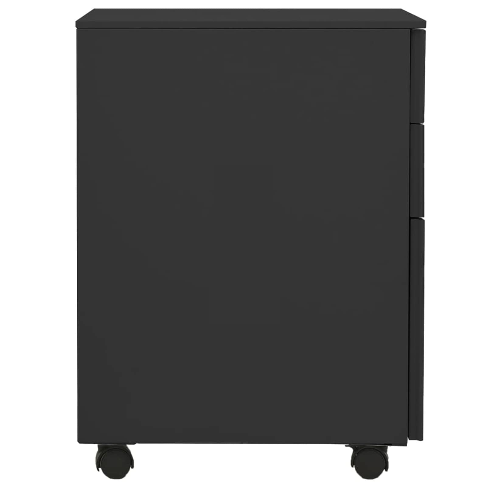 Schedario Mobile Antracite 39x45x60 cm in Acciaio,Cassettiera, Mobiletto da Ufficio con Serratura,Regolabile per Cartelle Sospese, Superficie Testurizzata, per Ufficio, Studio