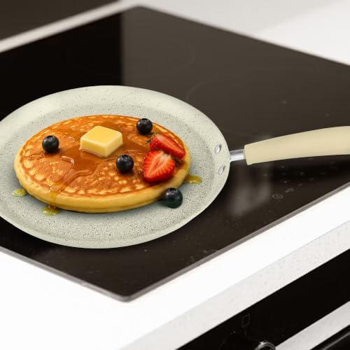 Image of Milton Pro Cook Induction Cookware & Gas Stove Friendly KFCC Ceramic Non-Stick Omni Tawa 28cm | Premium South Korean Coating Dosa Tawa | PFOA & PFAS Free | Healthy LowOil Cooking | 2Y Warranty | Cream