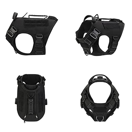 Tactical Dog Harness Vest, Military Dog Harness With Handle, No Pull Adjustable Harness Vest, Breathable Tactical Dog Training Harness Easy Control For Medium Large Dogs, Black, X-Large #TOP5