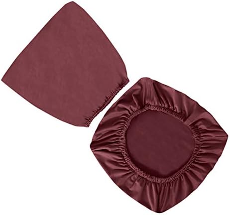 VOSAREA Claret Office Chair Covers Stretch Computer Desk Chair Slipcovers Protector Removable Washable Chair Seat Cushion Protectors