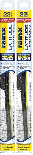 Rain-X 5079279-2 Latitude 2-In-1 Water Repellent Wiper Blades, 22 Inch Windshield Wipers (Pack Of 2), Automotive Replacement Windshield Wiper Blades With Patented Rain-X Water Repellency Formula
