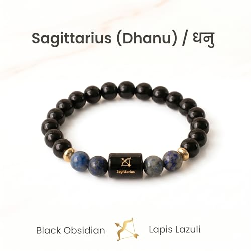Image of ARDEN Zodiac Crystal Bracelet for Men & Women | All Rashi Crystal Bracelets | Natural Healing Stone Astrology Bracelets | Adjustable Energy Bracelet for Wealth, Positivity & Protection | Birthday Gift