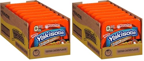 Image of Maruchan Yakisoba Teriyaki Chicken, Japanese Instant Ramen Noodles, 3.98 Oz, 8 Count (Pack of 2)