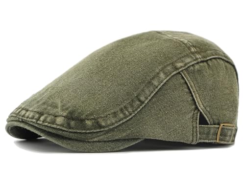 Image of Cotton Newsboy Cap,Breathable Ivy Gatsby Cabbie Beret Hat for Men's Women Driving Hunting Golf