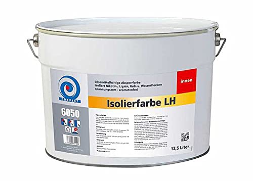 Isolierfarbe LH 6050 - Isolier- und Absperrfarben - Aromatenfreie, lösemittelhaltige, schnelltrocknende Einschicht-Renovierfarbe mit hoher Absperrwirkung - 12,5 Liter