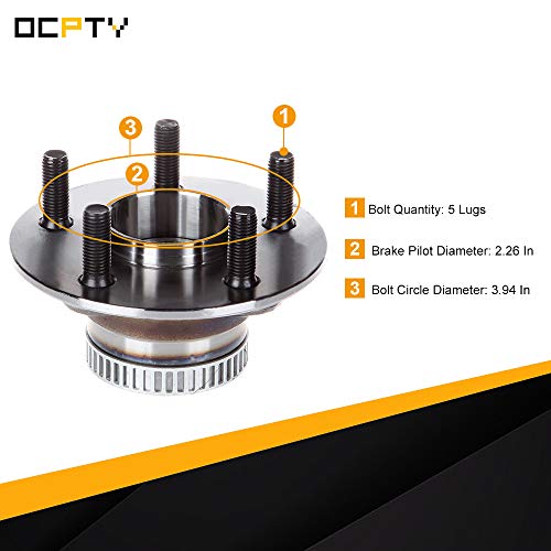 Ocpty 1Pc New 512167 Rear Wheel Bearing And Hub Assembly For 5-Lug Abs For Chrysler Neon 00-02, For Pt Cruiser 01-10, For Dodge Neon 00-05, For Dodge Sx 2.0 03-05, For Plymouth Neon 00-01 Not Splined #TOP4