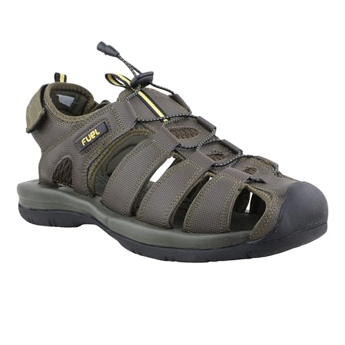 Image of FUEL Comando Men's Fisherman Sandals - Comfortable, Breathable & Flexible Outdoor Sandals with Protective Toe, Anti-Skid Sole - Stylish Casual Beach & Sports Footwear