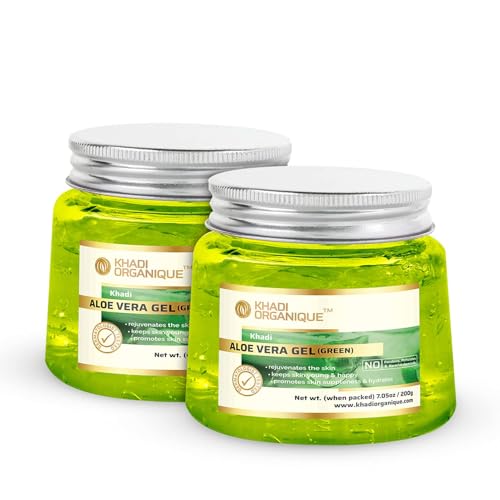 Image of Khadi Organique Aloe Vera Green Gel Face & Body Treatment, 400 g (Pack of 2)