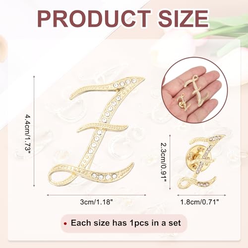 Image of PATIKIL Rhinestone Letter Brooch Pins, Initial Rhinestone Alphabet Letter Lapel Badges Pin for Women Men Suits Dress Coat