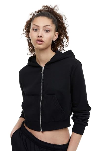 Image of Solid Women's Casual Zipper Hoodie for Winter