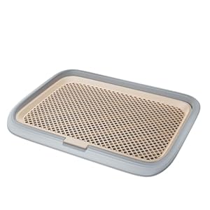 Large 23.6"x17.7" Dog Potty Tray, Indoor Pet Pee Pad Holder with Mesh Floor,Bathroom Dog Litter Box, Pet Toilet (Gray) Large 236×177 Dog Potty Tray Indoor Pet Pee Pad Holder with Mesh FloorBathroom Dog Litter Box Pet Toilet Gray