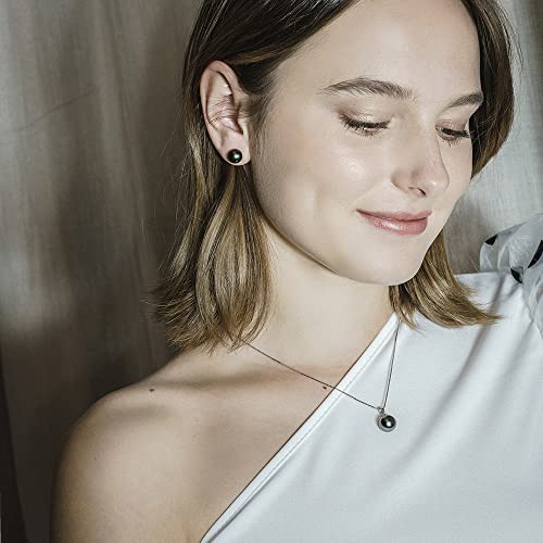 Black Pearl Necklace for Women, AAAA Quality Genuine Tahitian Cultured Pearls 18K Gold Pendant with 925 Sterling Silver Chain, Jewelry Gifts for Wife Mom Daughter - Image 5