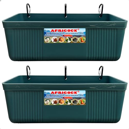 Large Feed Trough and Goat Feeder - 2 Pack Hanging Feeder with Clips, Waterer Bucket, Fence Feed Trough, Goat Supplies, 10 Quart