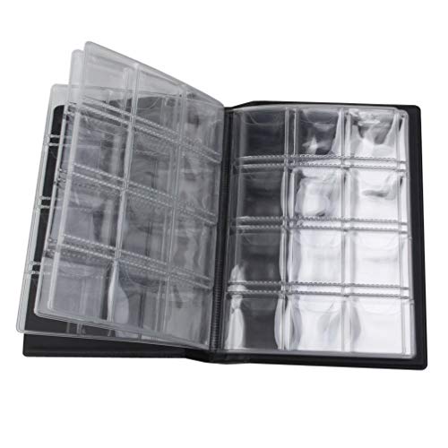 Porta-álbuns BESPORTBLE para colecionadores, 120 moedas, preto