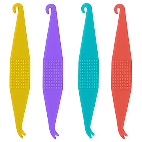 OSGP 4 Pcs Dental Elastic Rubber Bands Placers for Braces, Disposable Plastic Orthodontic Elastic Placers Multi-color Cover