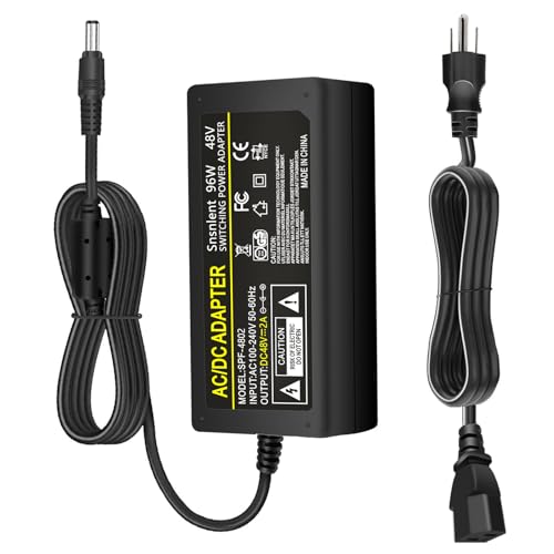 Snsnlent 48V 2A Power Supply Adapter AC 100-240V to DC 48V 2A Power Adapter Chager Interface 5.5 x 2.5mm Plug