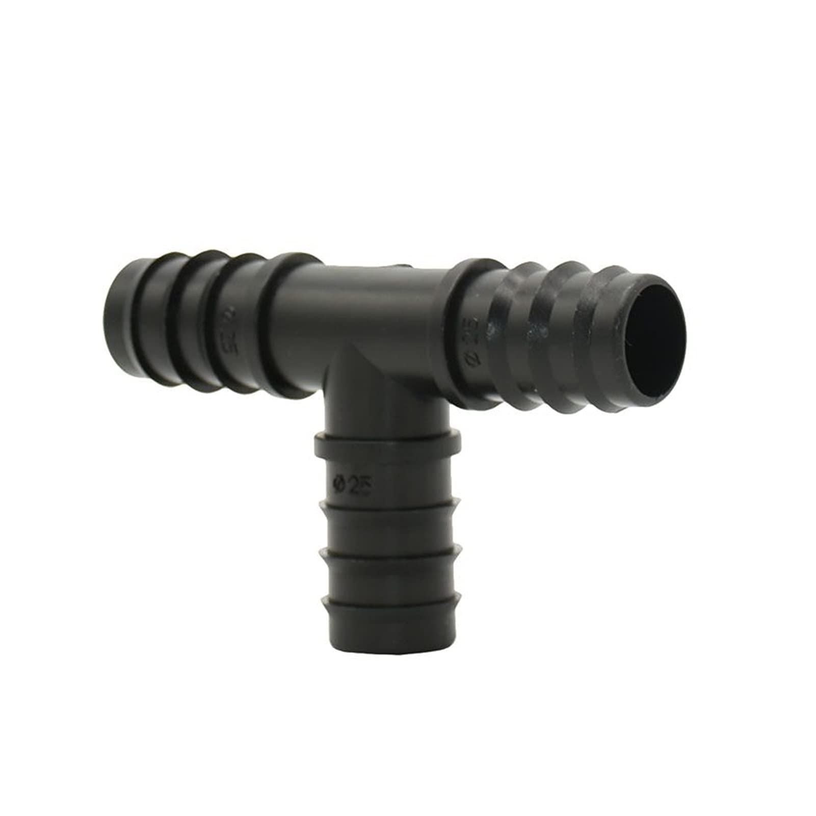 Conector de tubo de manguera de 25 mm Jardín Riego Tee Divisor de agua Manguera de jardín Conector T T-Barb Conector de riego por goteo Invernadero 20cs