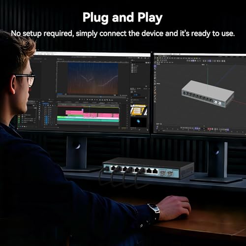 Image of SODOLA 10 Port 2.5Gb Switch Unmanaged,2X 10G SFP+,8X 2.5G Base-T Ports,Fanless Multi-Gigabit Network Switch Ethernet Splitter for Wireless AP, NAS, PC, Plug & Play