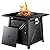 Ciays 32 Inch Gas Fire Pit Table, 50,000 BTU Propane Fire Pits for Outsides with Steel Lid and Lava Rock, 2 in 1 Square Firepit Table for Gatherings Parties on Patio Deck Garden Backyard, Black