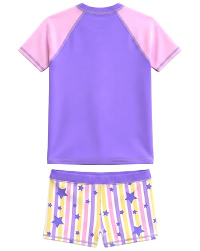 Image of weVSwe Girls Rash Guard Set 2-Piece UPF 50+ Sun Protection Swimsuit 2T-14 Years