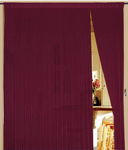 Kaikoon Fadenvorhang Bordeaux 150 cm x 300 cm (BxH) Raumteiler & Türvorhang