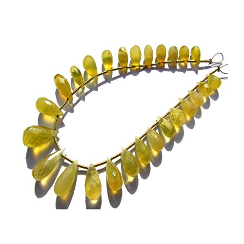 Perles d'opale jaune en vrac goutte facettée pierre semi-précieuse fil loose strand AAA