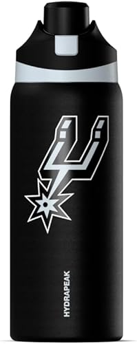 Hydrapeak x Botella de agua con licencia oficial de la NBA San Antonio Spurs Oasis de 32 onzas con tapa de chug, botella de agua de acero inoxidable
