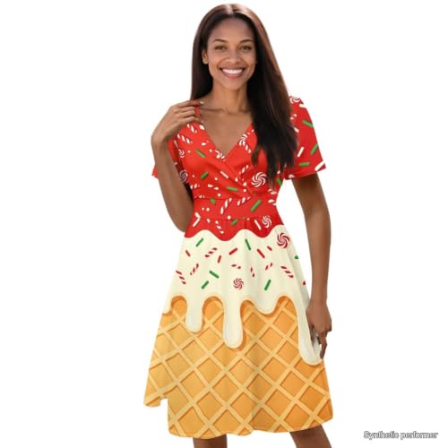 Image of Women's Summer Dresses Short Sleeve Formal Dresses with Pockets | Lightweight polyester fabric delivers cool airflow during hot summer outdoor activities
