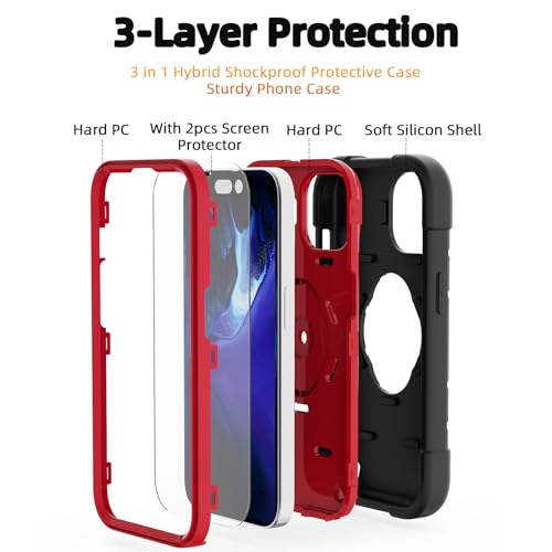 Coque iPhone 14 Plus/15 Plus antichoc avec anneau pour activités outdoor - 3