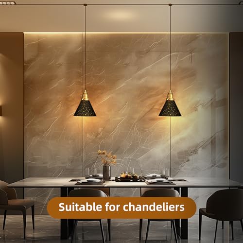 Image of Pendant Light Shade, ALUCSET Trumpet Star Iron Lampshade Fitter 2.4 inch Height 7.4 Inch Bottom Diameter 5.7 Inch Fits Bedroom Lving Room and Bathroom for Chandelier Shades Wall Sconces Series 2 Packs