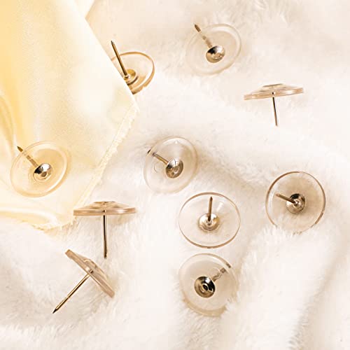 50 Pcs Bed Skirt Pins Bedskirt Pins Bed Skirt Pins Or Holders Upholstery Tacks Clear Heads Upholstery Pins Upholstery Screw Pins Dust Ruffle Pins For Slipcovers Bedskirts Furniture, 0.91 Inch #TOP6